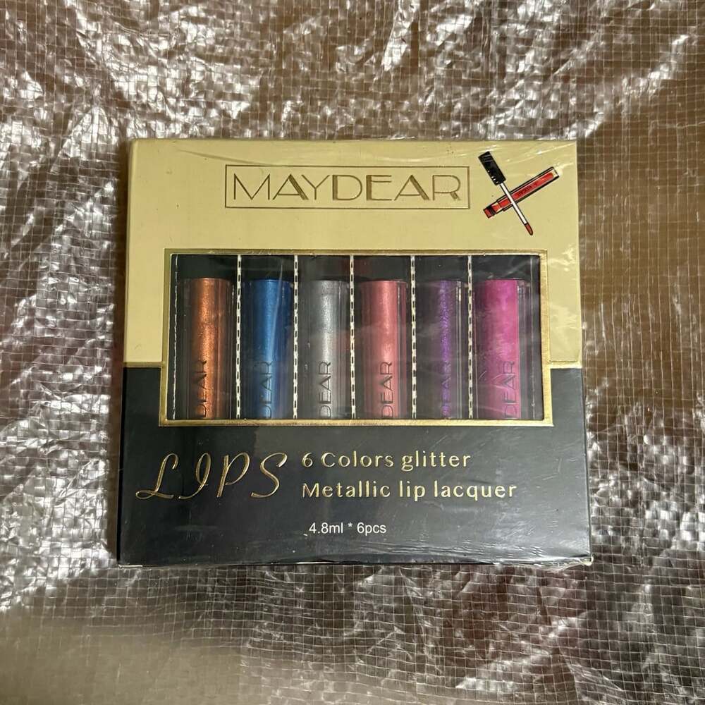 Maydear Metallic Lip Lacquer 6 Colors Glitter Size 4.8ml Set